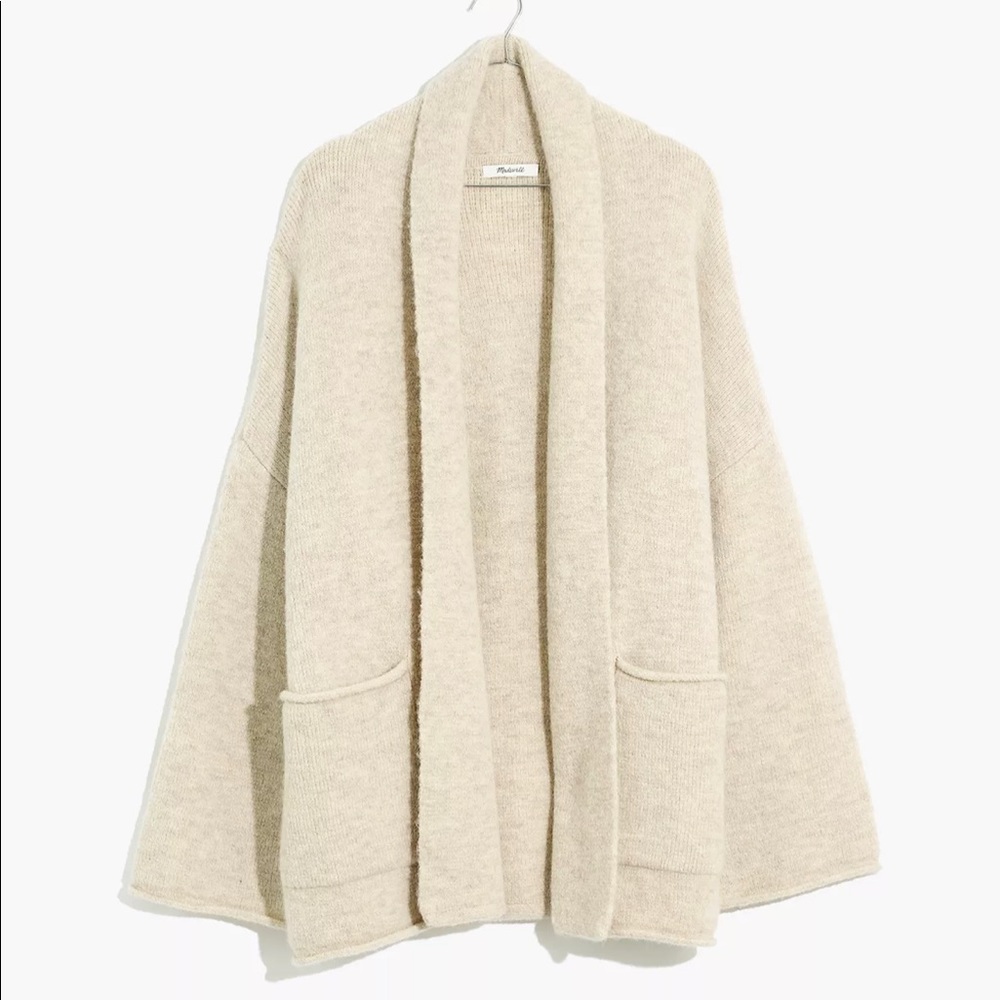 NWOT Mclean Shawl-Collar Cardigan Sweater / SMALL / HEATHER PARCHMENT